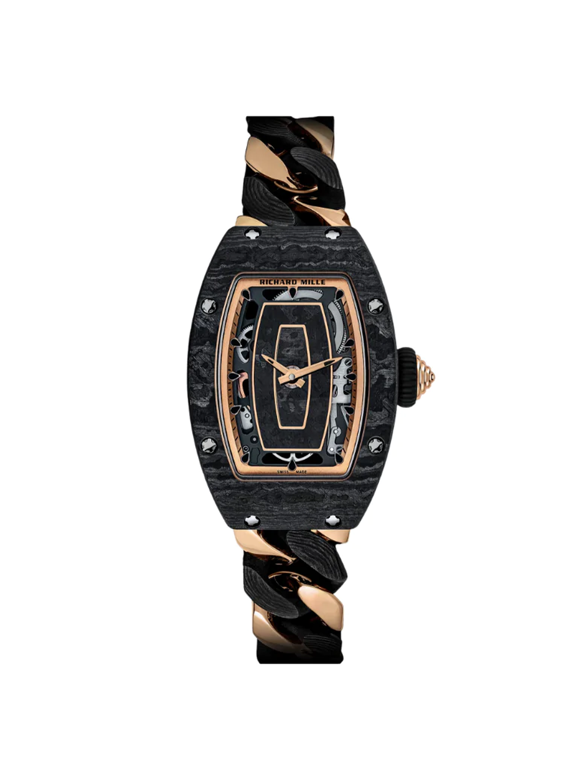 Jam Tangan Richard Mille RM07 01 Carbon TPT Rose Gold Chain