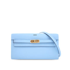 Hermes Kelly To Go Wallet Blue Celeste GHW W