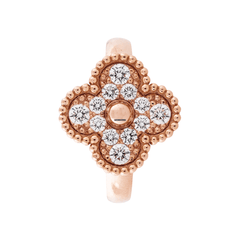 Van Cleef & Arpels Vintage Alhambra Ring 18K Rose Gold Diamond VCARP2R400