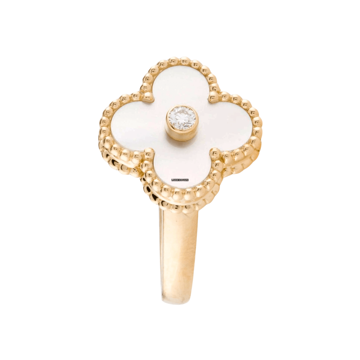 Van Cleef & Arpels Vintage Alhambra Ring 18K Yellow Gold Diamond Mother-of-pearl VCARA41100