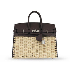 Hermes Birkin 25 Picnic Naturel/Rouge Sellier Osier/Swift PHW W