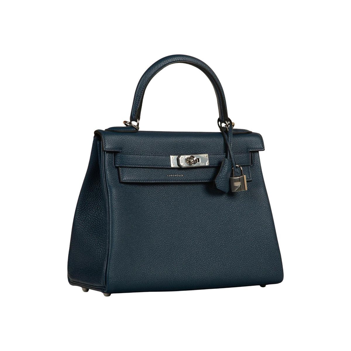 Hermes Kelly 28 Blue De Prusse Togo PHW W