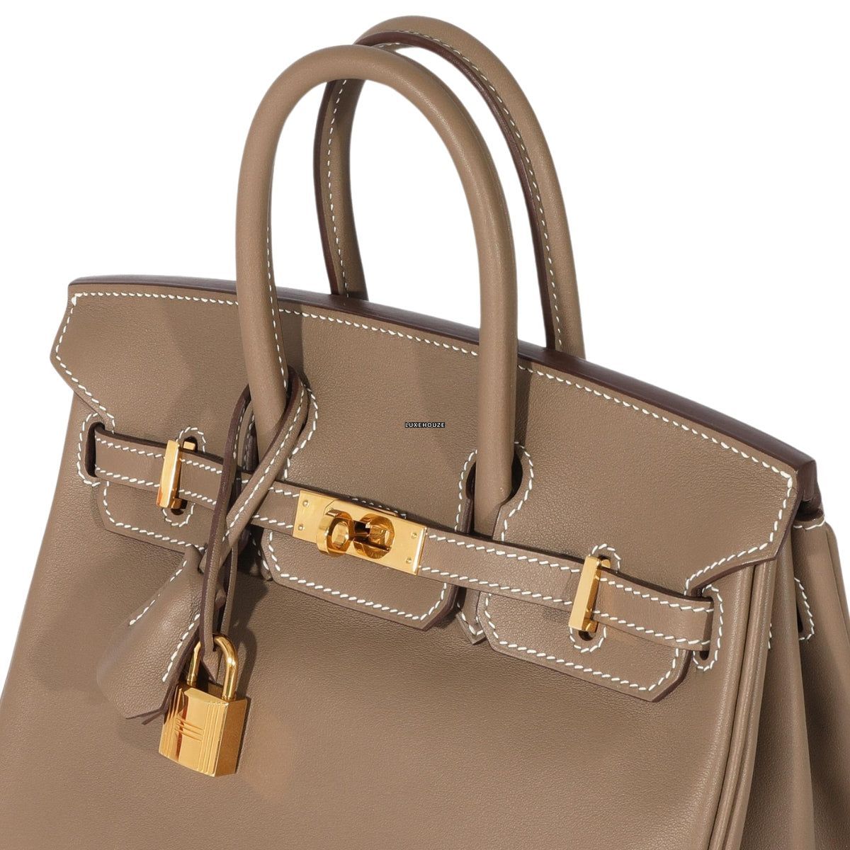 Hermes Birkin 25 Etoupe Swift GHW W