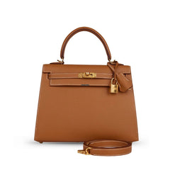 Hermes Kelly 25 Gold Epsom GHW W