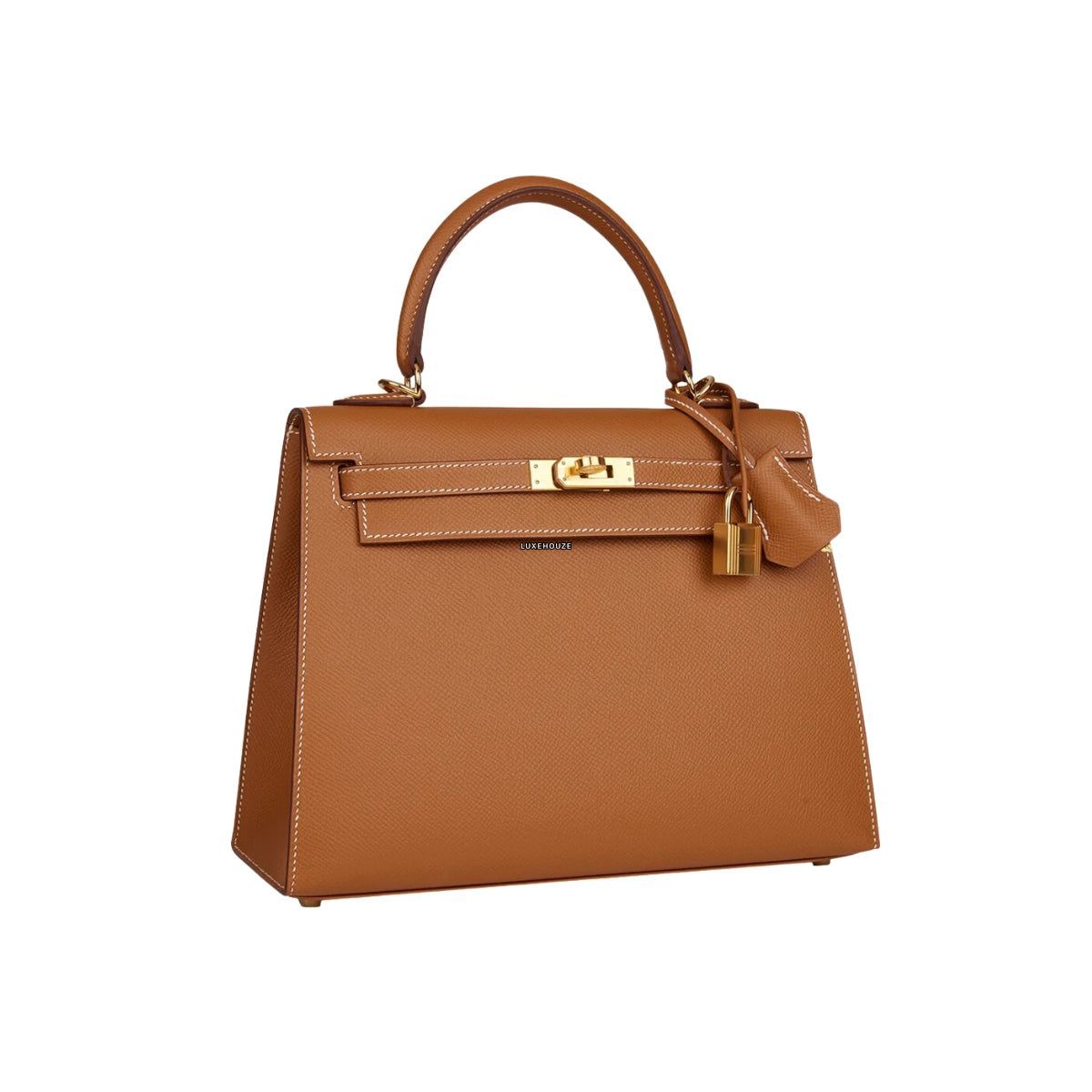 Hermes Kelly 25 Gold Epsom GHW W