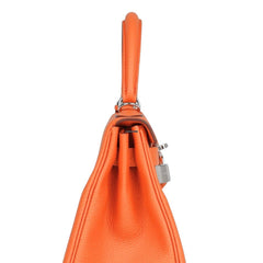 Hermes Kelly 28 Orange Minium Togo PHW W