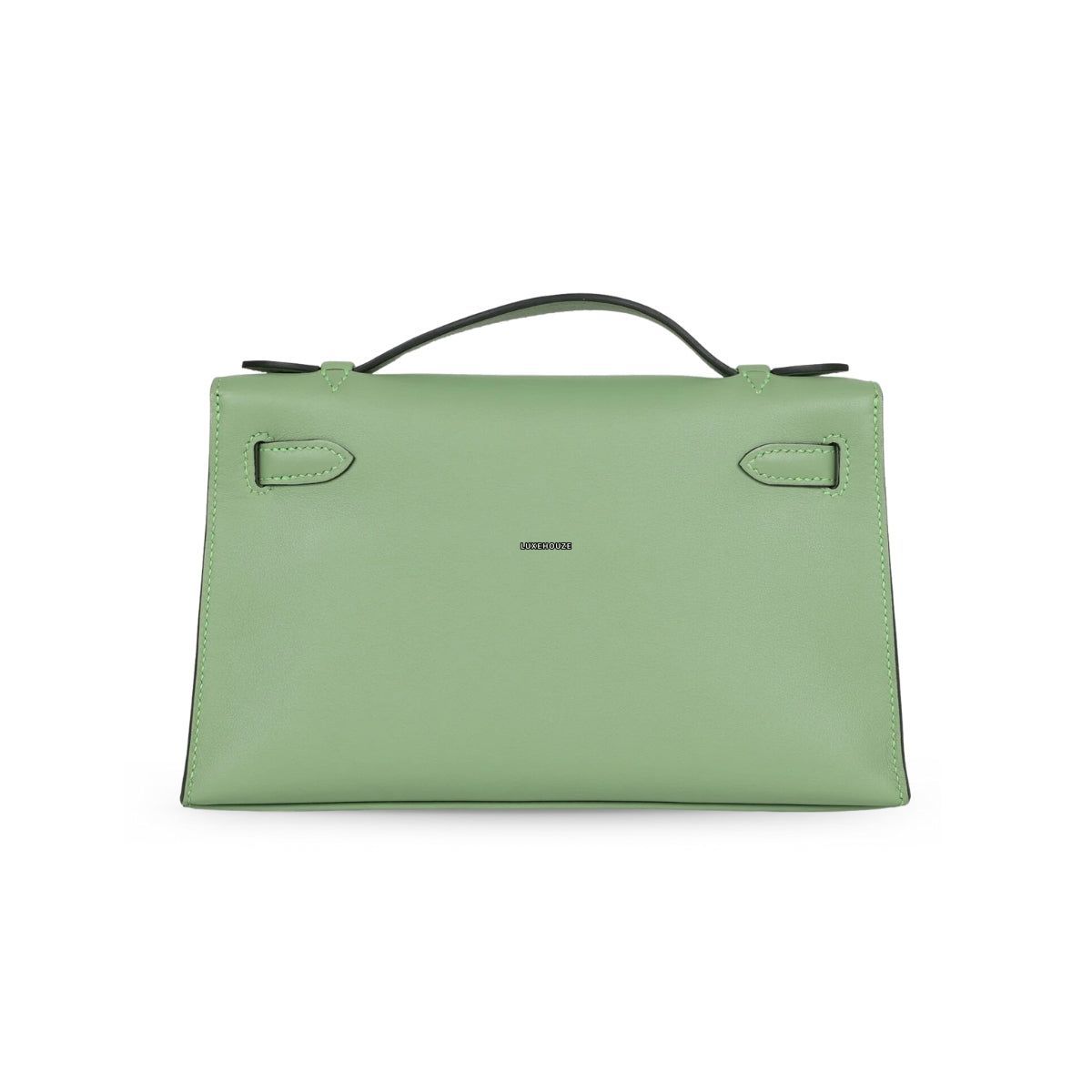 Hermes Kelly Pochette Vert Criquet Swift GHW B