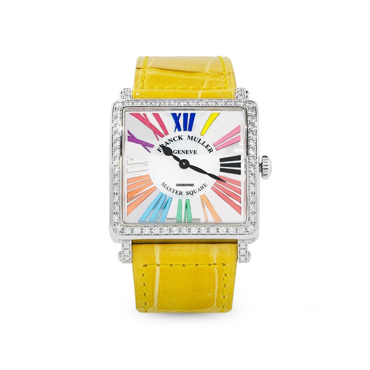 Franck Muller Master Square 6002 M QZ MOP D 1R COL DR AC Yellow Strap