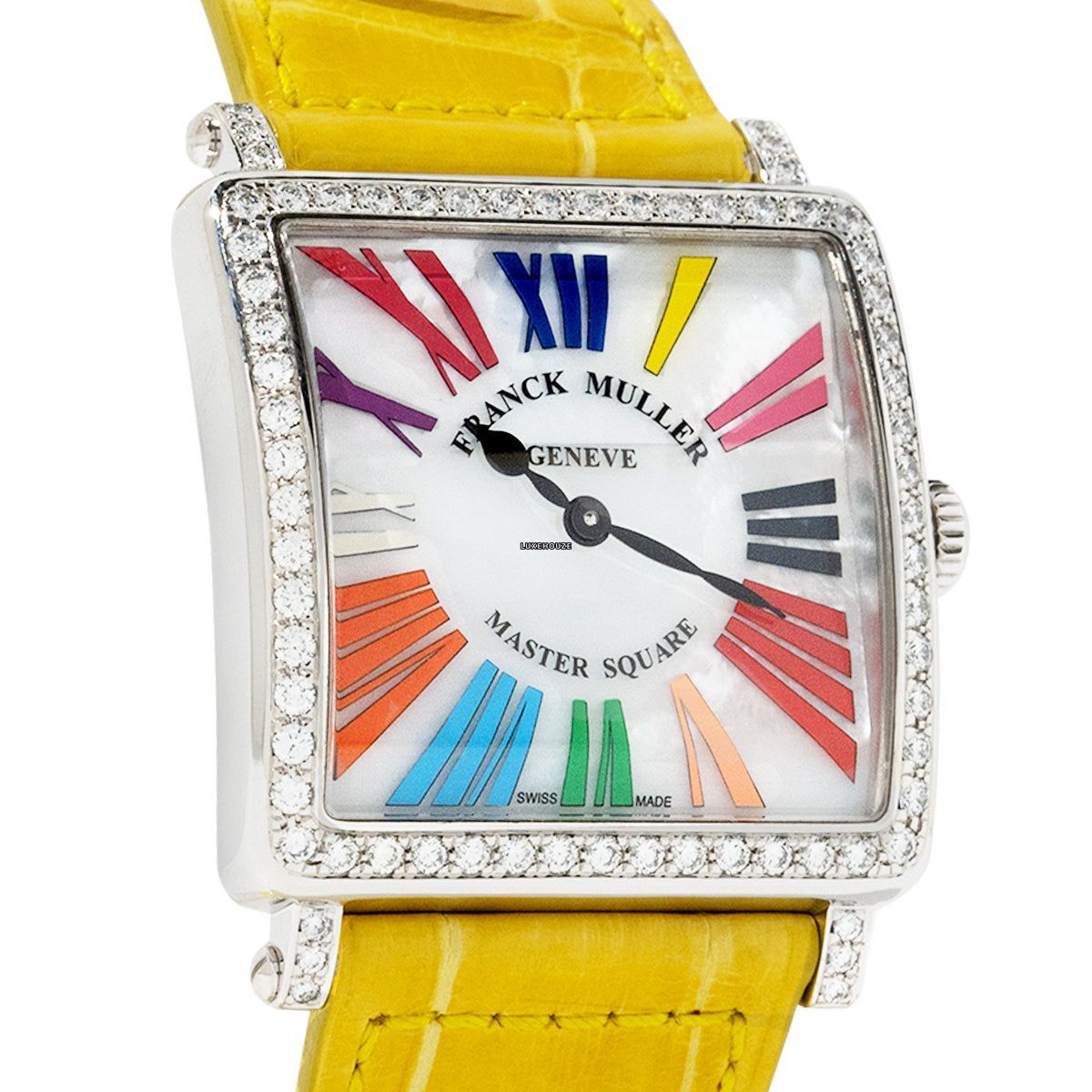 Franck Muller Master Square 6002 M QZ MOP D 1R COL DR AC Yellow Strap