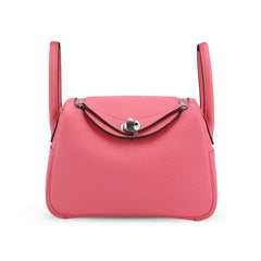 Hermes Mini Lindy Rose Azalee Tourilion Clemence PHW W