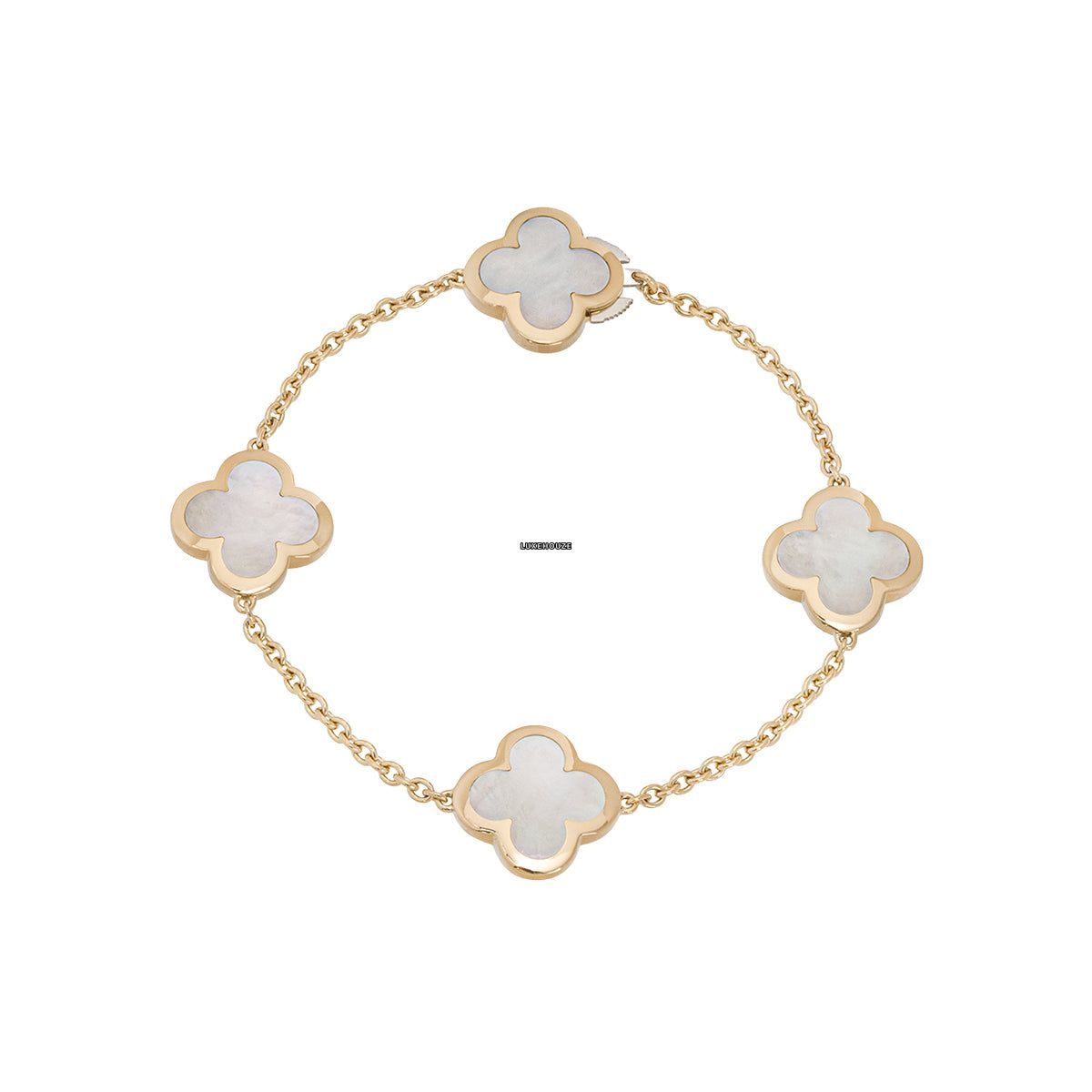 Van Cleef & Arpels Pure Alhambra Bracelet 4 motifs 18K Yellow Gold Mother-of-pearl VCARA36300