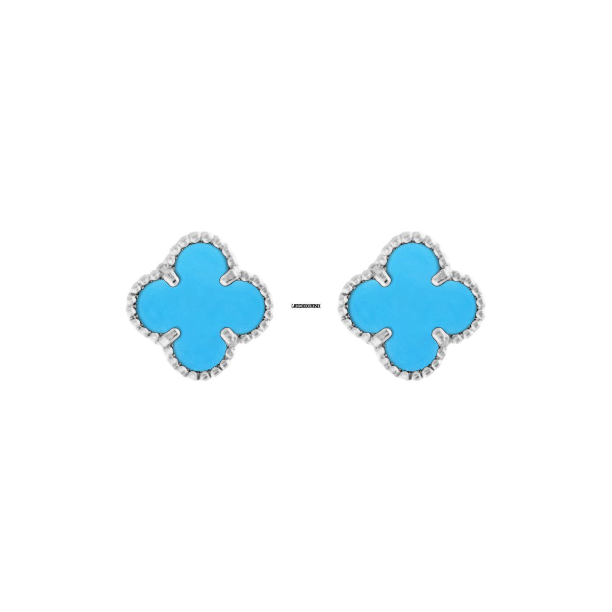 Van Cleef &amp; Arpels Sweet Alhambra Earstuds 18K White Gold Turquoise VCARA44500