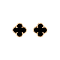 Van Cleef & Arpels Sweet Alhambra Earstuds 18K Yellow Gold Onyx VCARA44900