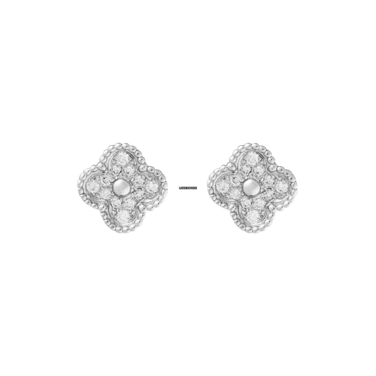 Van Cleef & Arpels Sweet Alhambra Earstuds 18K White Gold Diamond VCARO85500