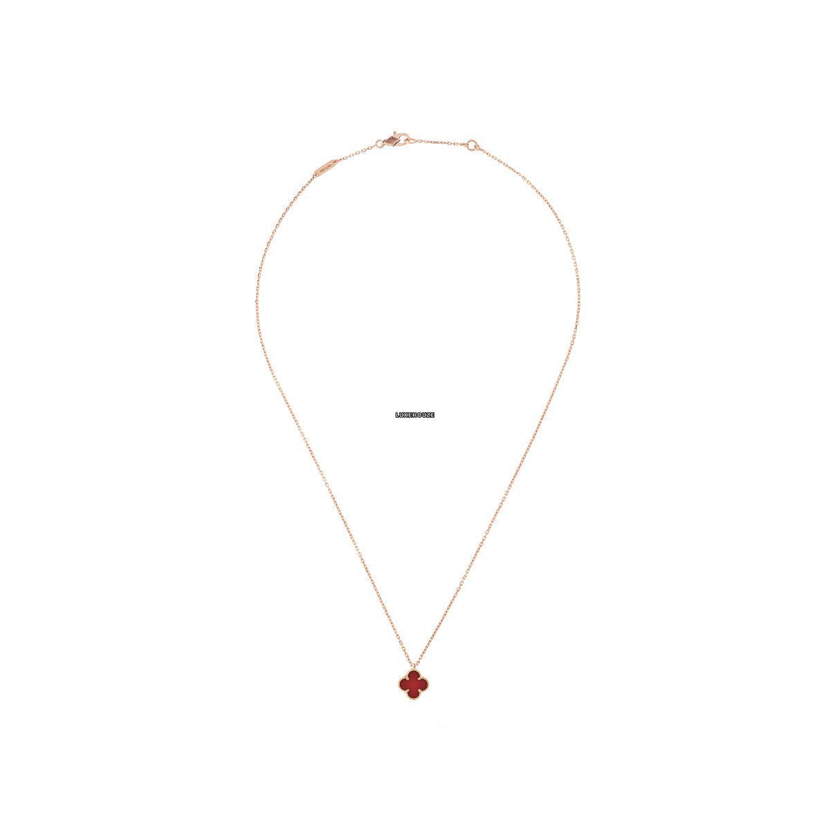 Van Cleef & Arpels Sweet Alhambra Pendant 18K Rose Gold Carnelian VCARN59M00