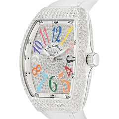 Franck Muller Vanguard V 32 QZ AC.BLC (BLC.COL DRM AC) (White Dial, Color of Dreams, Full Aftersetting)