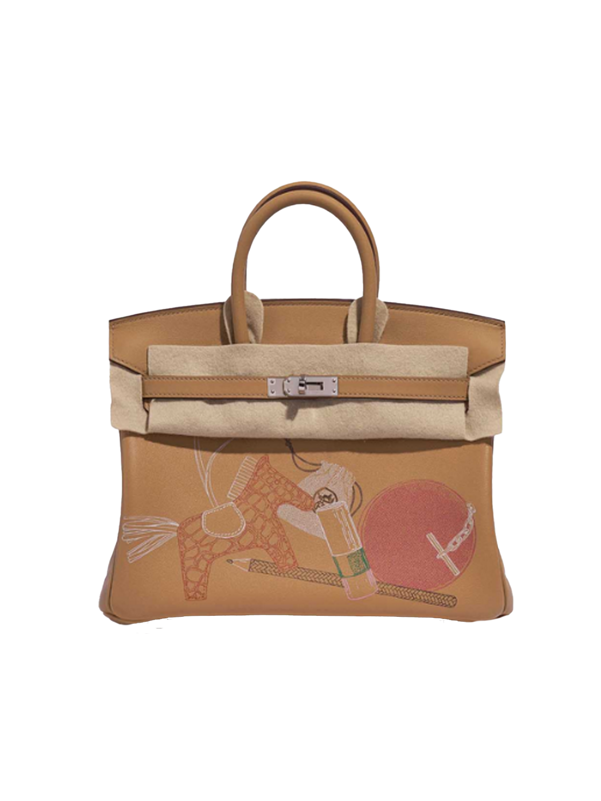 Hermes Birkin 25 In and Out Biscuit Swift PHW U Brown